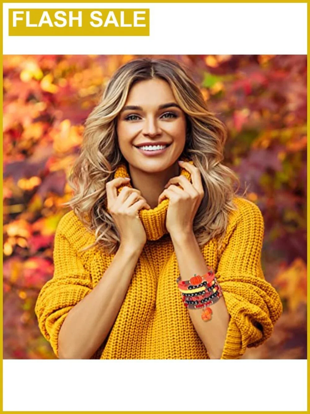 Thanksgiving Beaded Stretch Bracelet Set Stackable Fall Charm Jewelry
